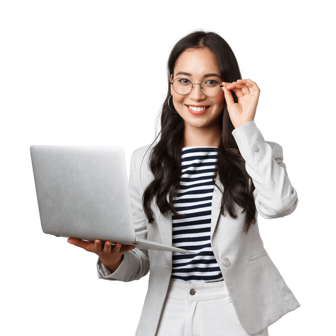 Woman holding a tablet